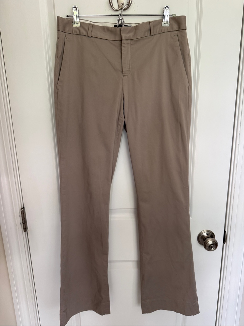 Banana Republic Logan Khaki Straight-Leg Chino Trousers - Light Brown